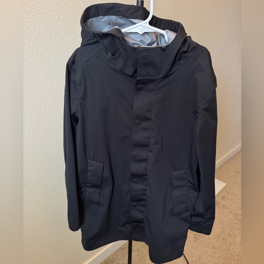 SAVE THE DUCK Kids Black Hooded Raincoat